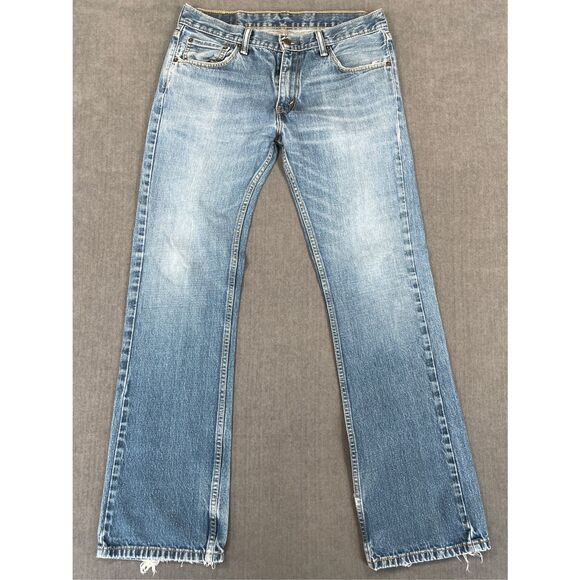 Levi's Denim - Levis 527 Jeans Women W31 L32 31x32 Blue Bootcut Y2K Low Rise Faded Distressed